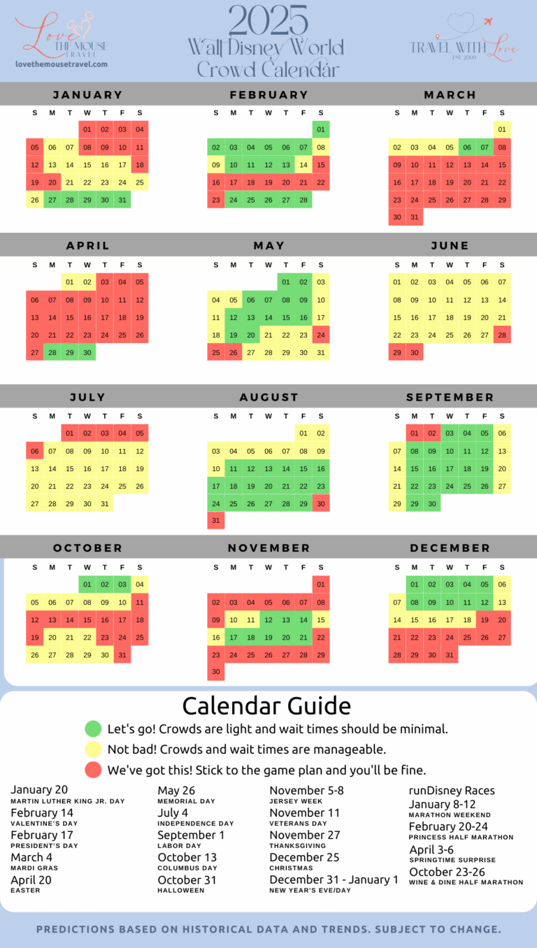 2025 Walt Disney World Crowd Calendar Love The Mouse Travel
