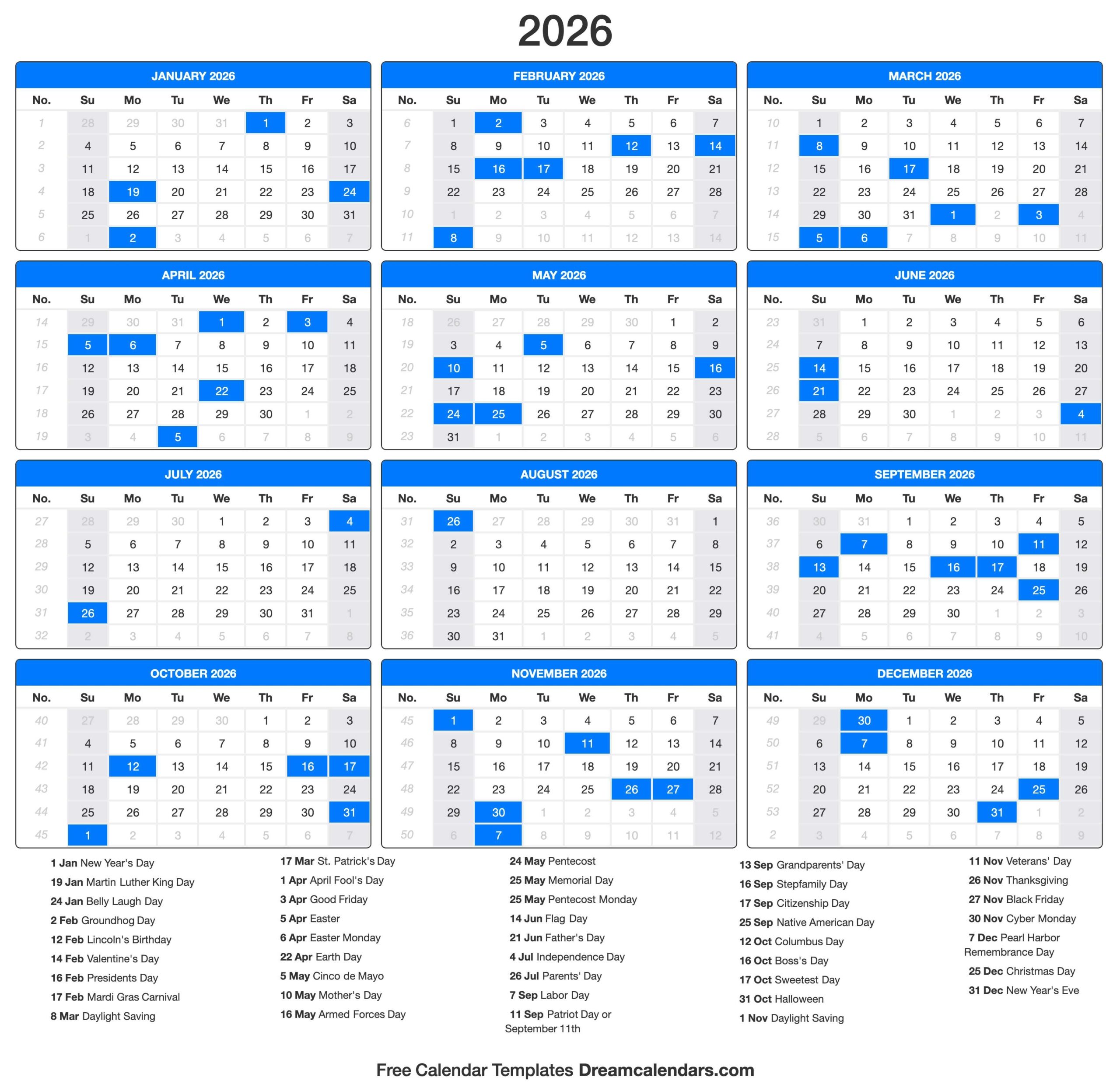 February 2026 To March 2026 Calendar