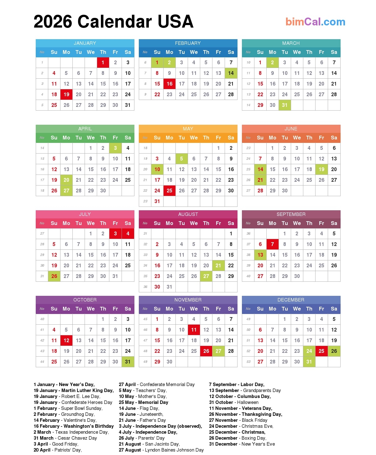 2026 March Calendar With Holidays