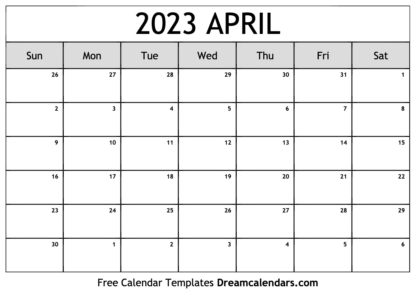 April 2023 Calendar Free Printable With Holidays And Observances