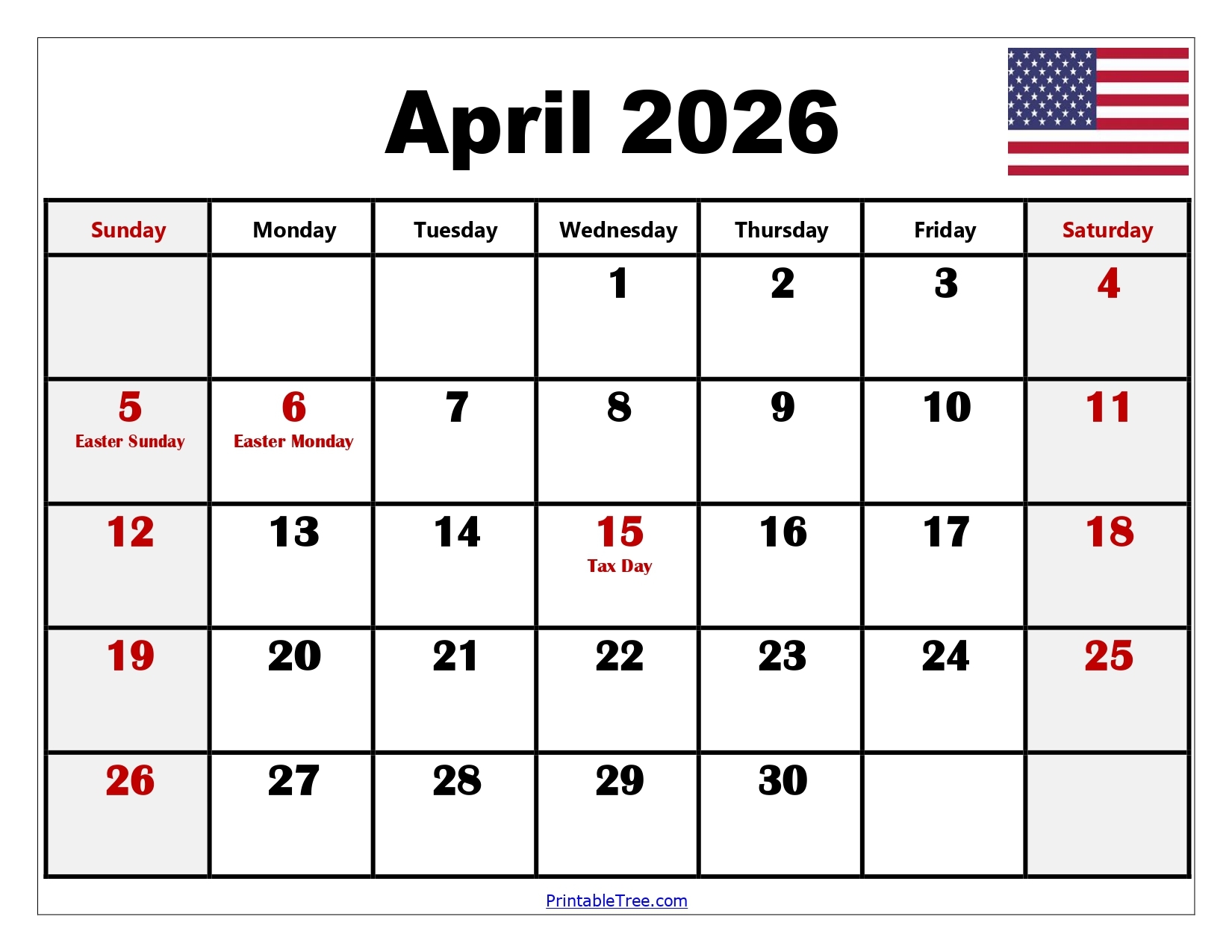 April 2026 Calendar Islamic