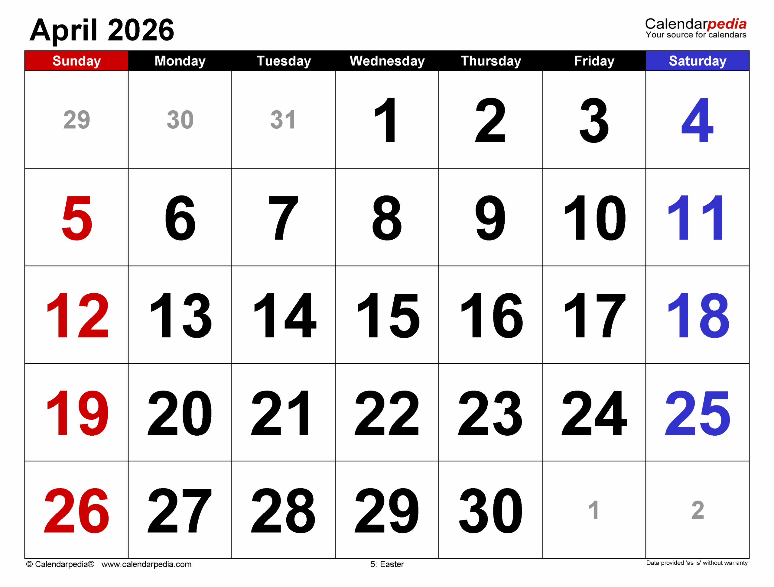 Tamil Calendar 2026 April