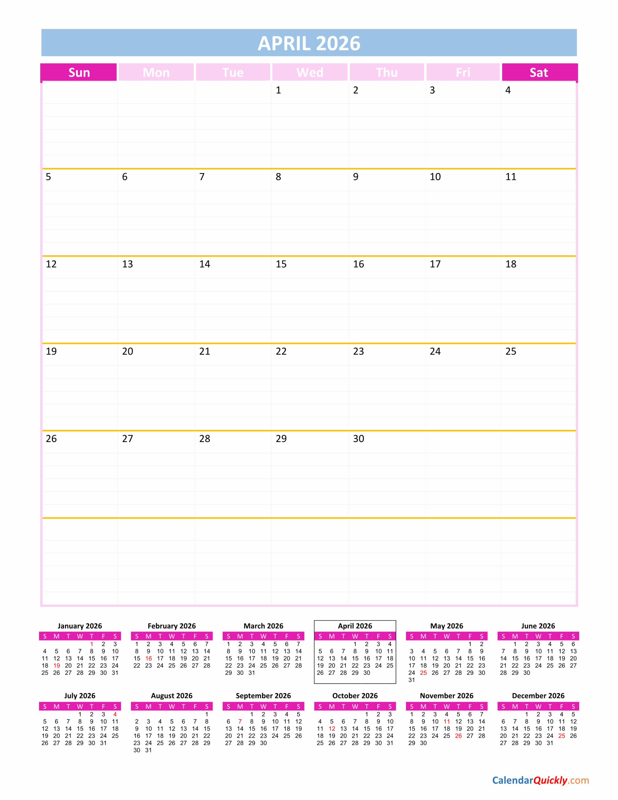 April 23 2026 Calendar