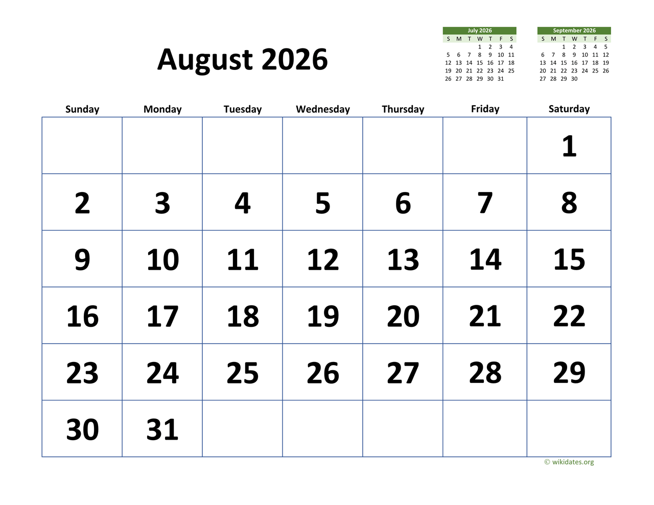 August Marketing Calendar 2026