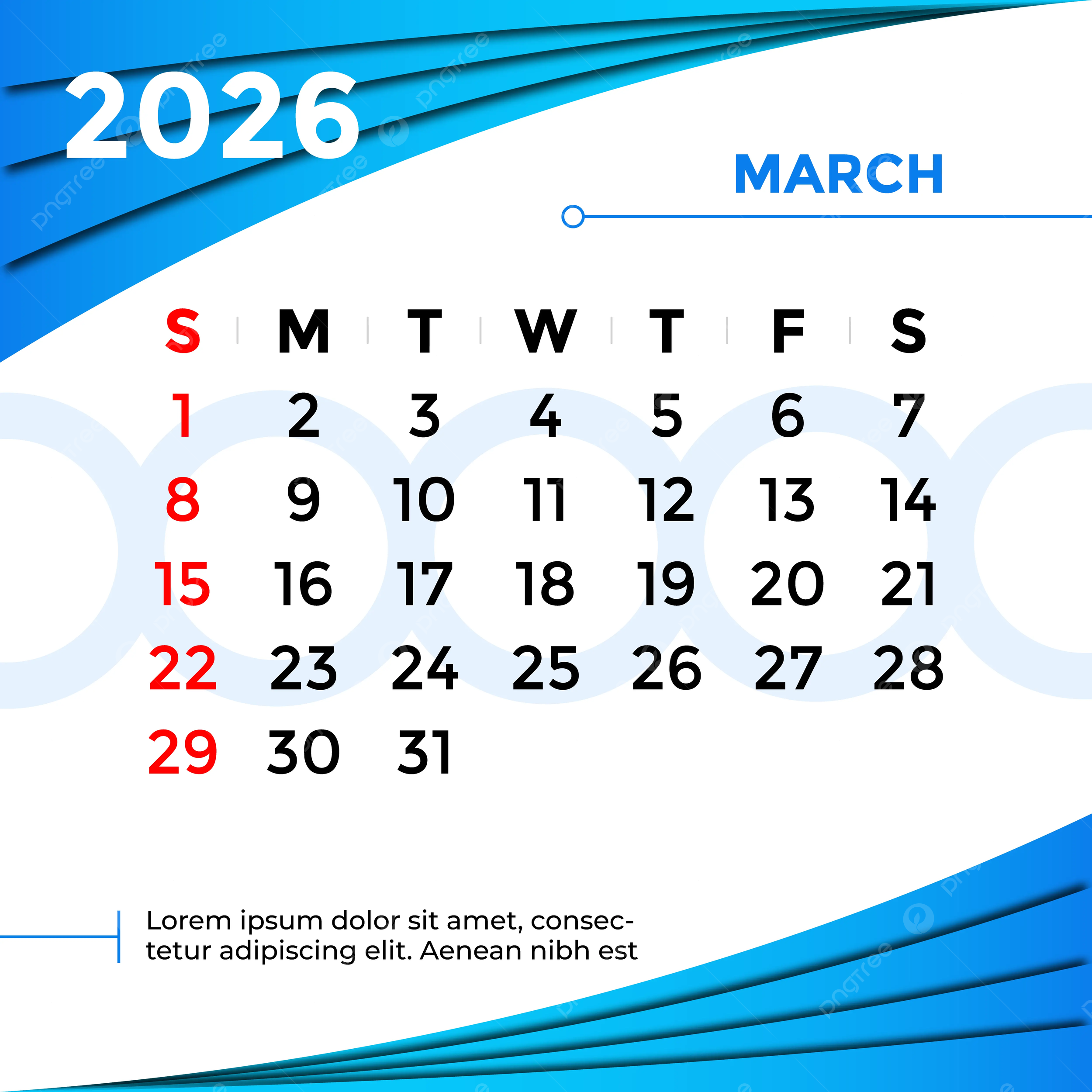 2026 March Calendar Wallpaper