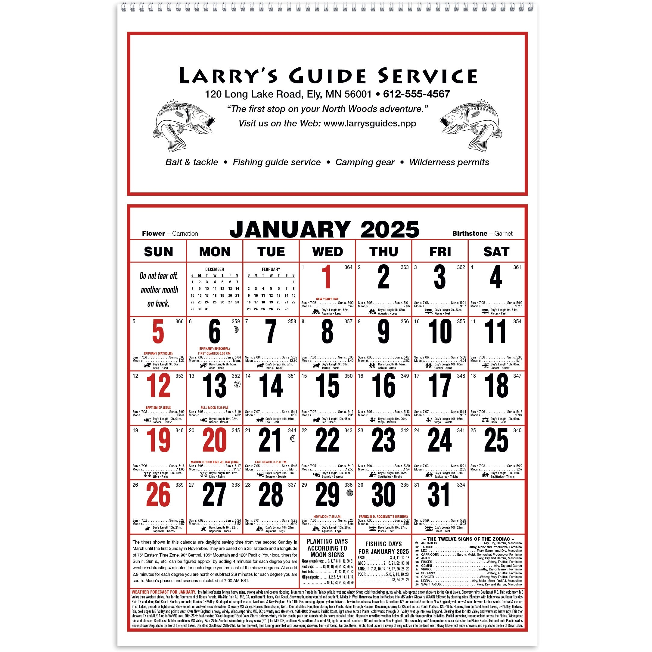 Custom Large Almanac Calendars 2026 