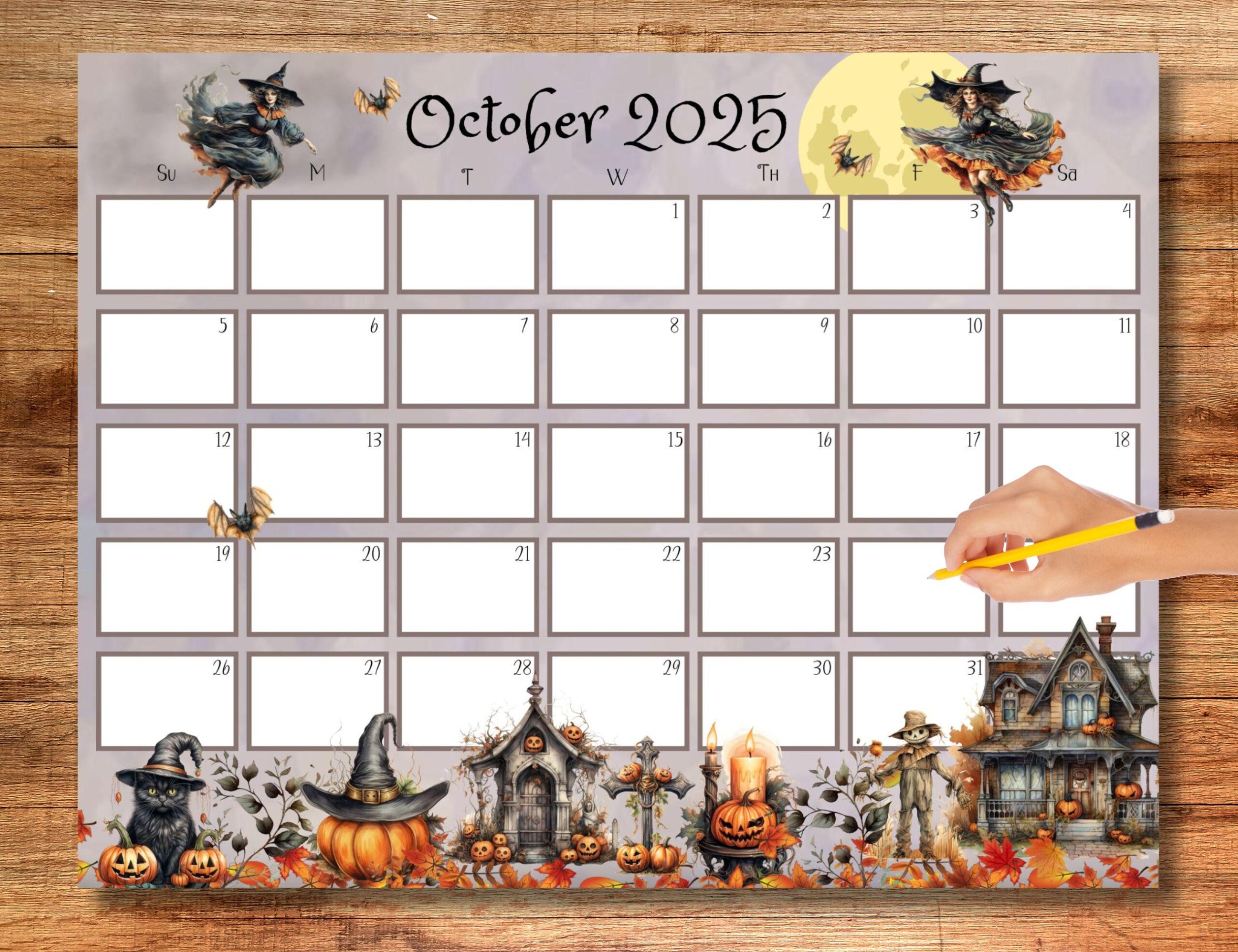October Calendar 2025 Printable