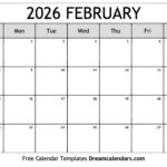 February 2026 Calendar Free Printable With Holidays And Observances