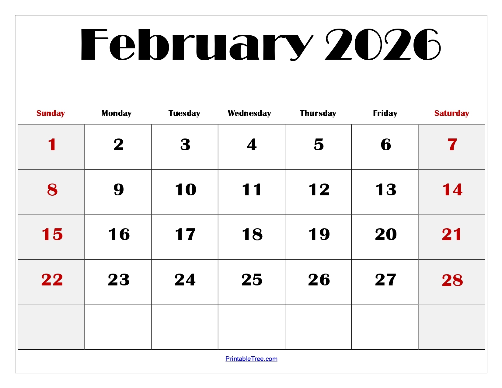 February 2026 Calendar 123calendars