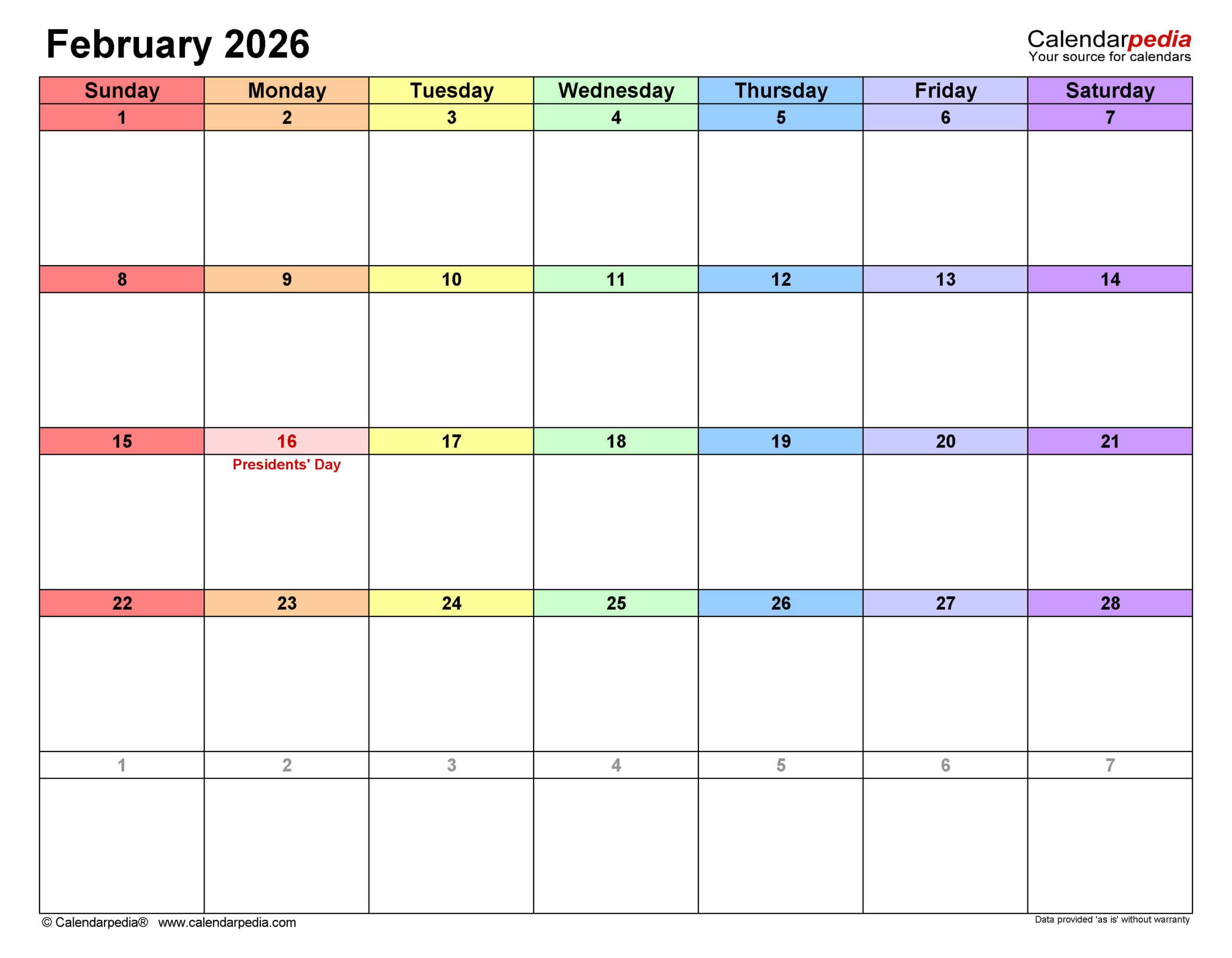 February Calendar Events 2026