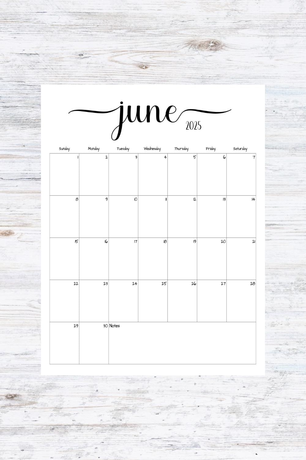 Fillable editable June 2025 Calendar June 2025 Calendar Simple Script Calendar Instant Download PDF PNG JPG Etsy