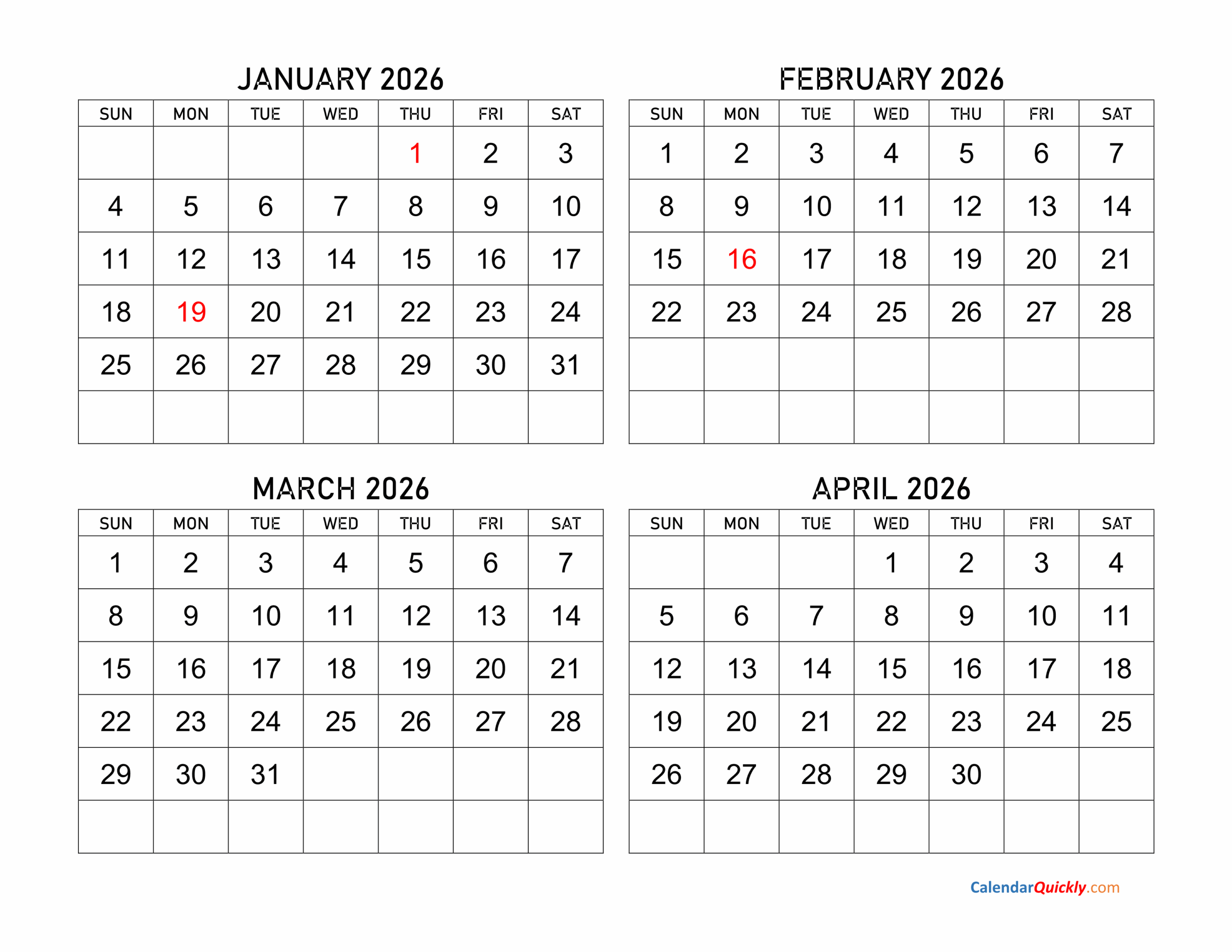 April 2026 To March 2026 Calendar