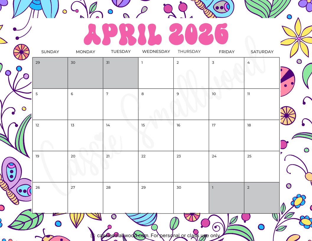 2026 Calendar With Holidays April