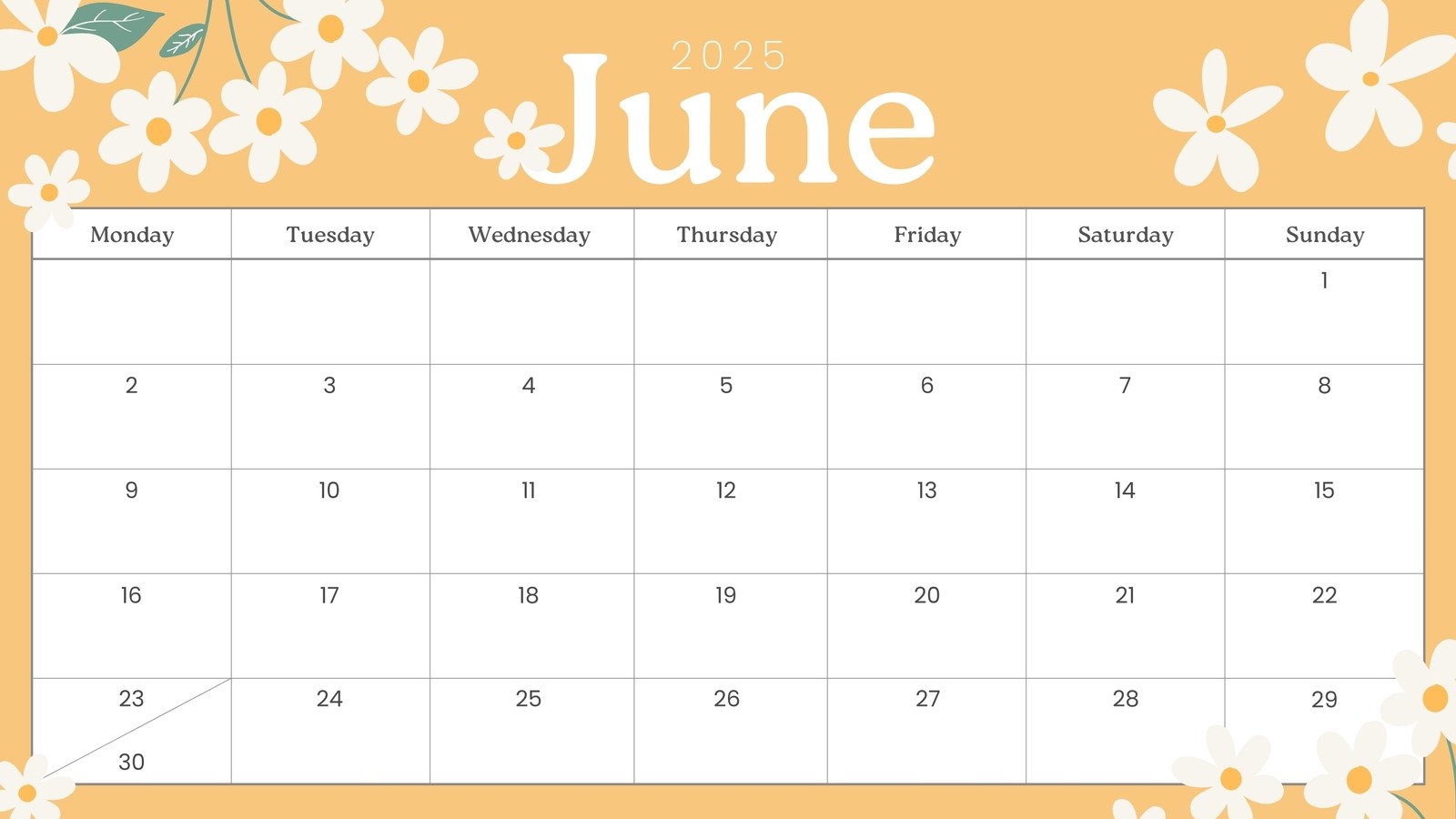 Weekly Calendar 2025 June