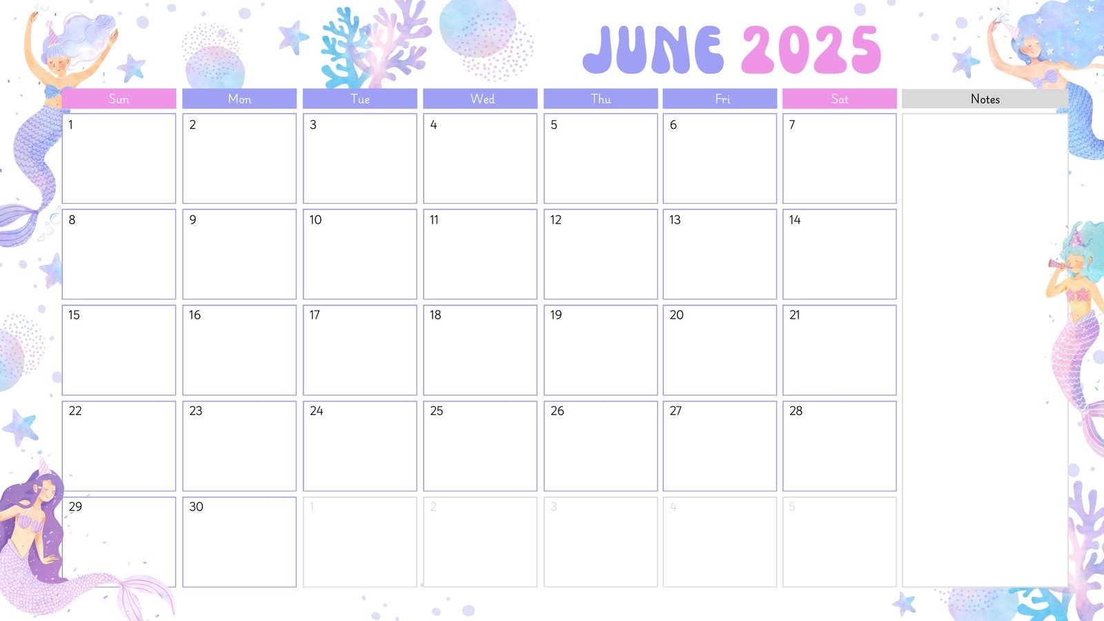 Printable June 2025 Calendar With Lines