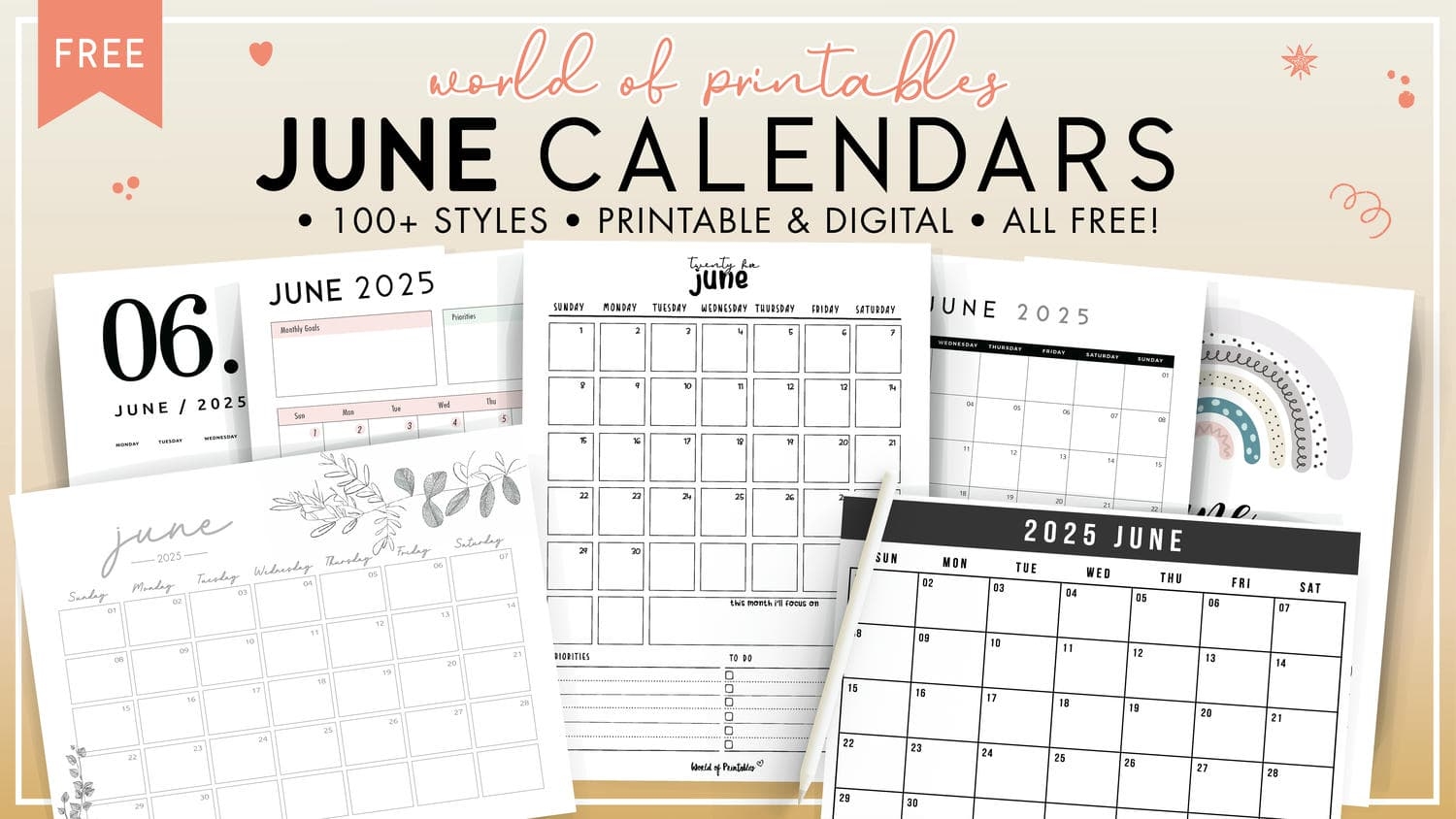 Rainbow Calendar June 2025