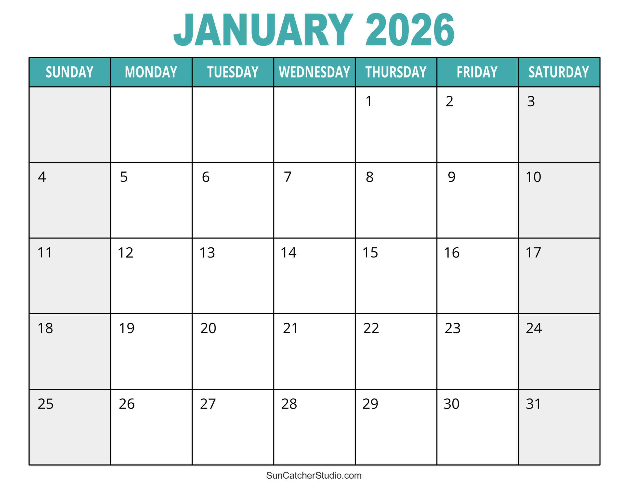 December 2023 January 2026 Calendar Printable