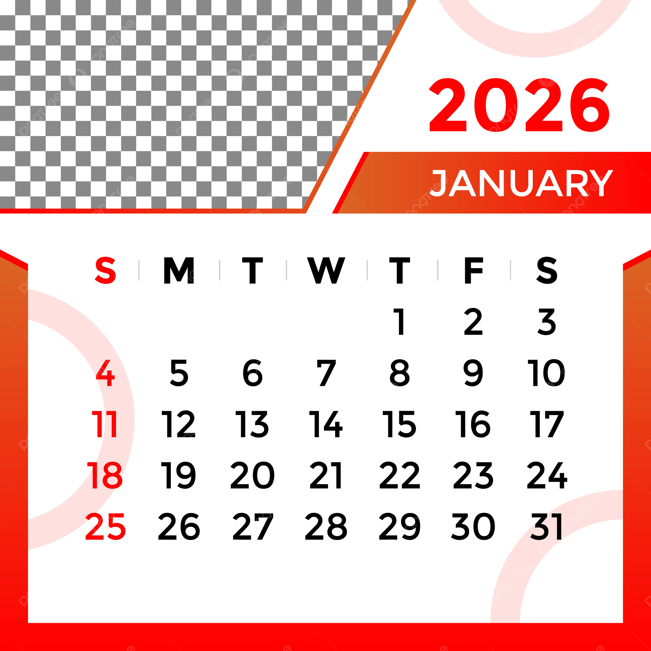 January 2026 PNG Transparent Images Free Download Vector Files Pngtree