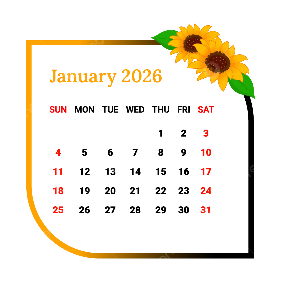 January 2026 PNG Transparent Images Free Download Vector Files Pngtree