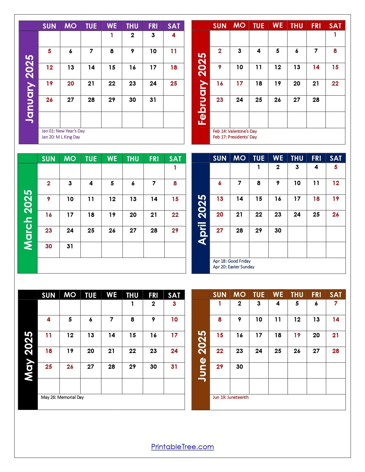 June Calendar 2025 With Holiday