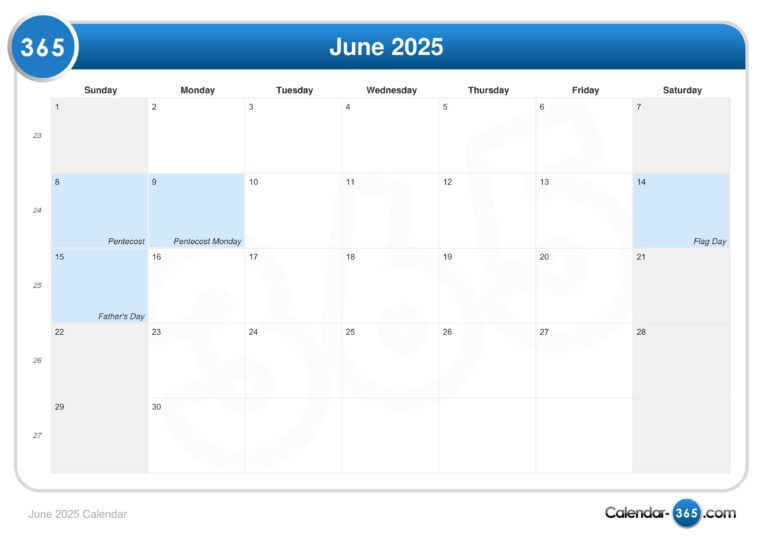 June 2025 Calendar