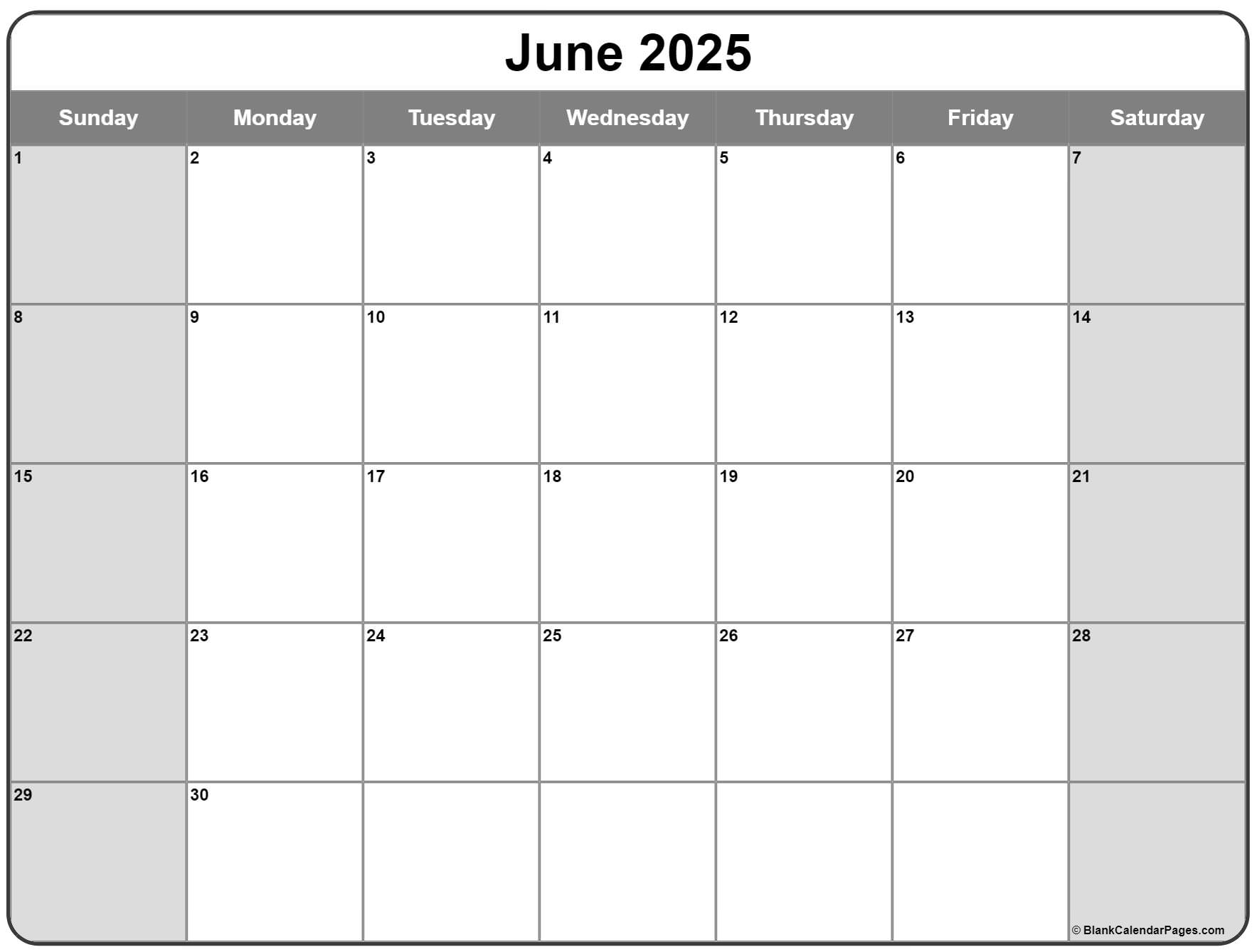 June 11 Calendar 2025