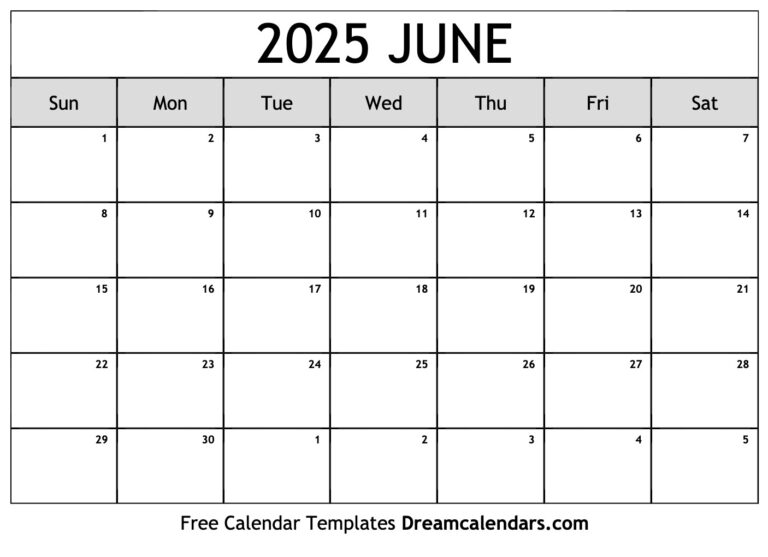 June 2025 Calendar Free Printable With Holidays And Observances