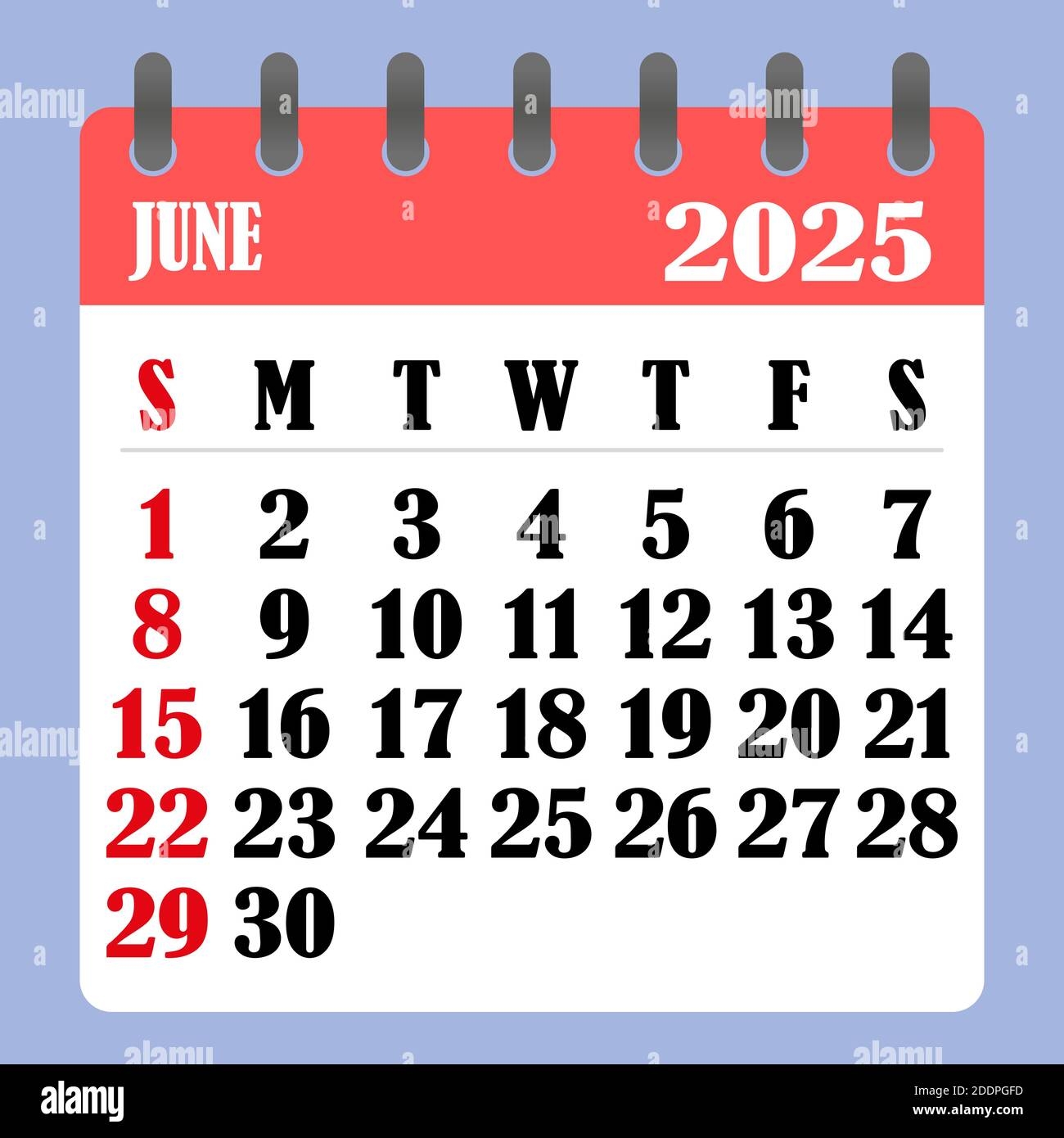 June Calendar 2025 Weekly