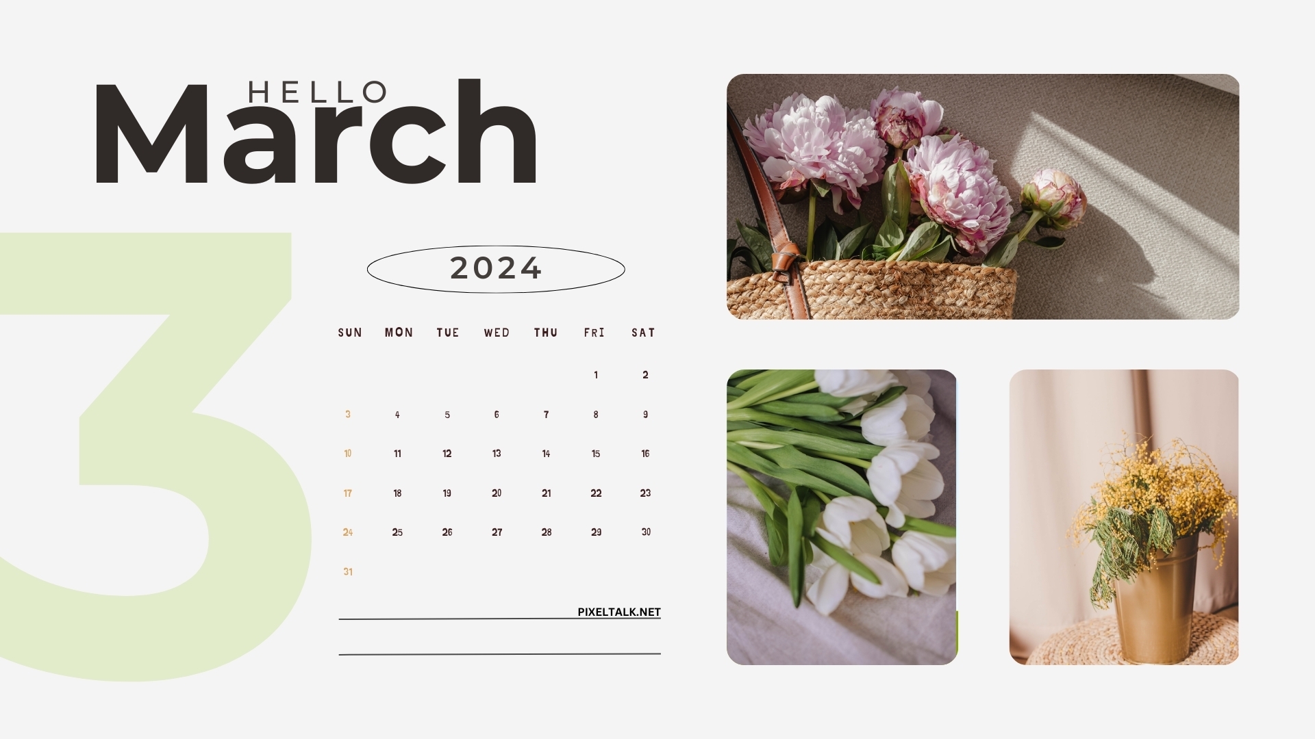 March Calendar Desktop Wallpaper 2026