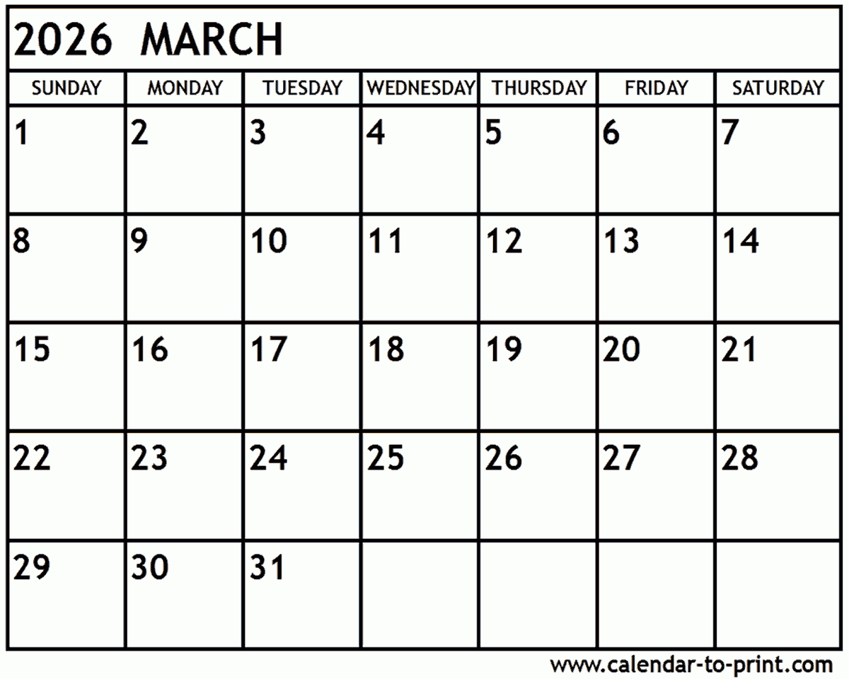 March April May 2026 Printable Calendar