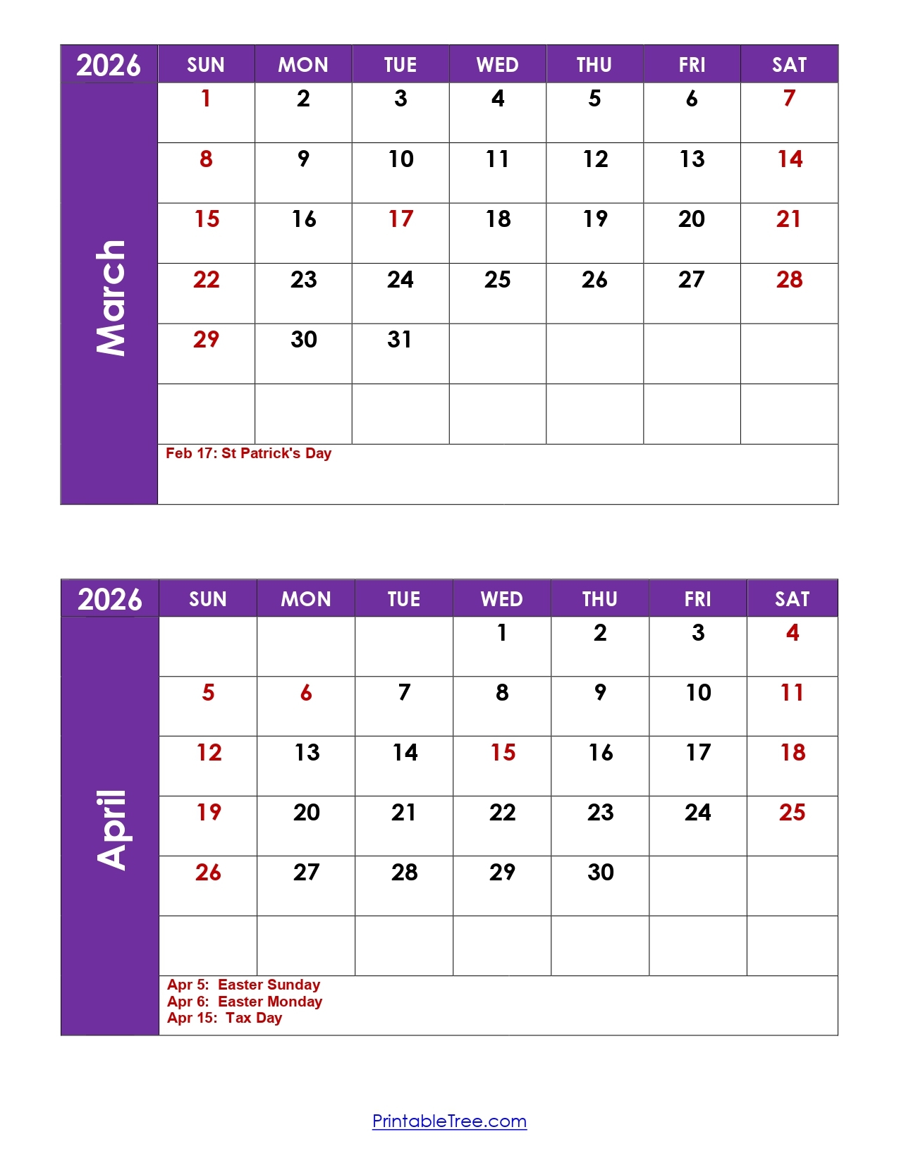 April 2026 Catholic Calendar