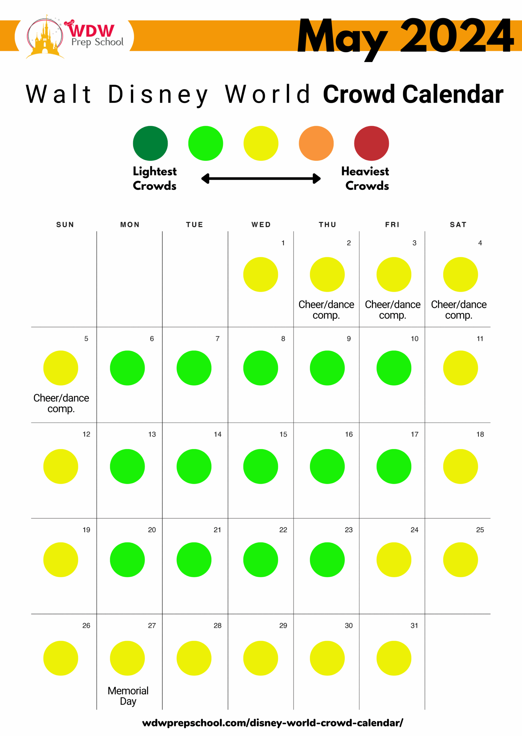 Walt Disney World Crowd Calendar April 2026
