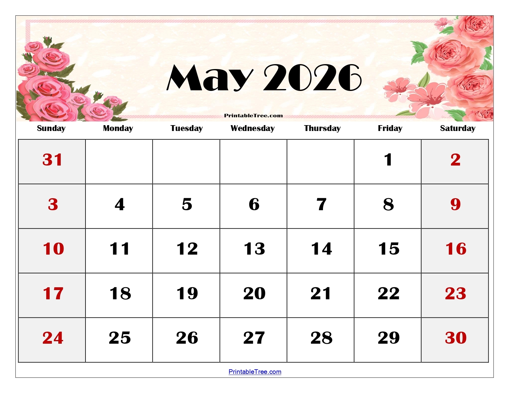 May 2026 Calendar Vertical