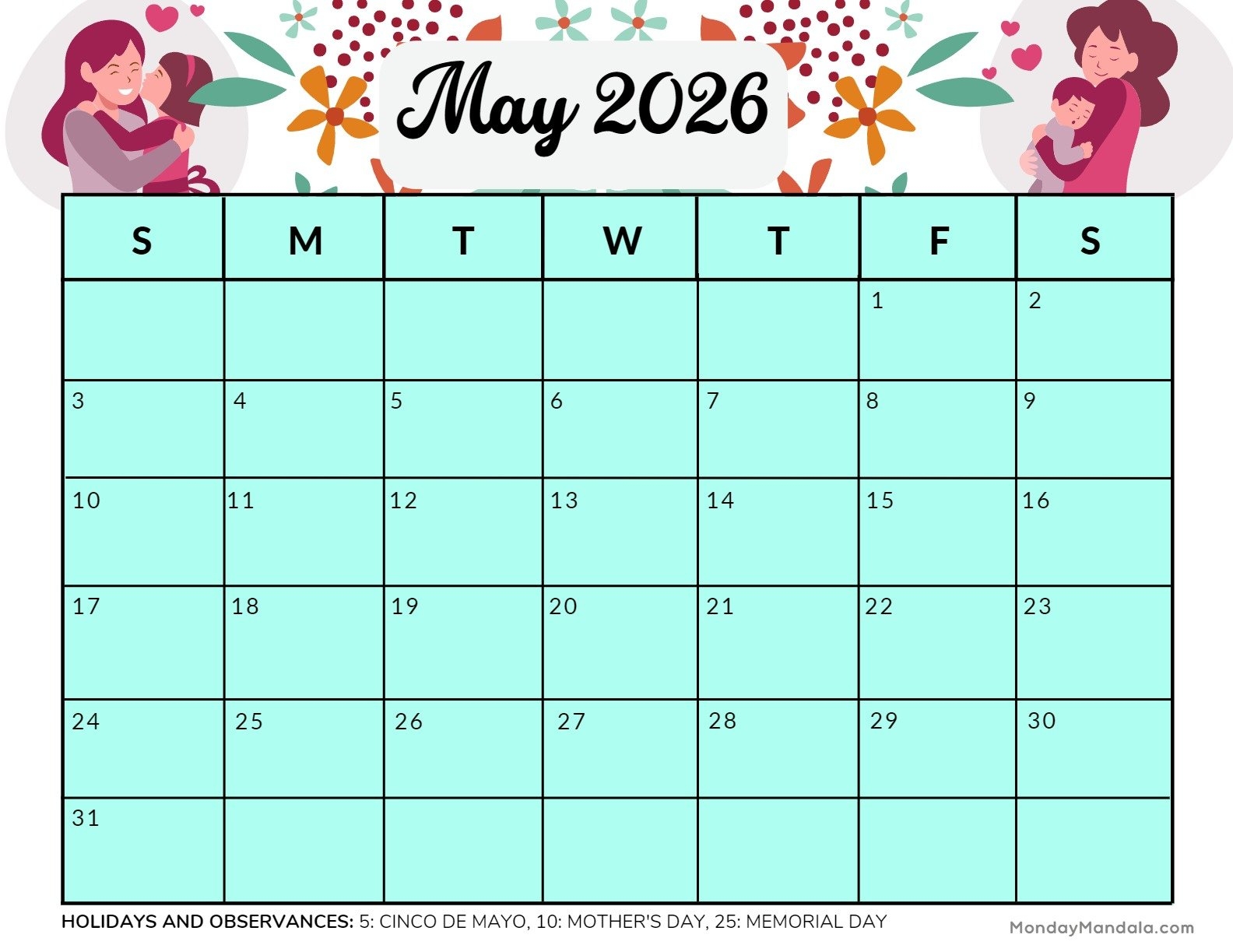 May 2026 Calendars 52 Free PDF Printables 