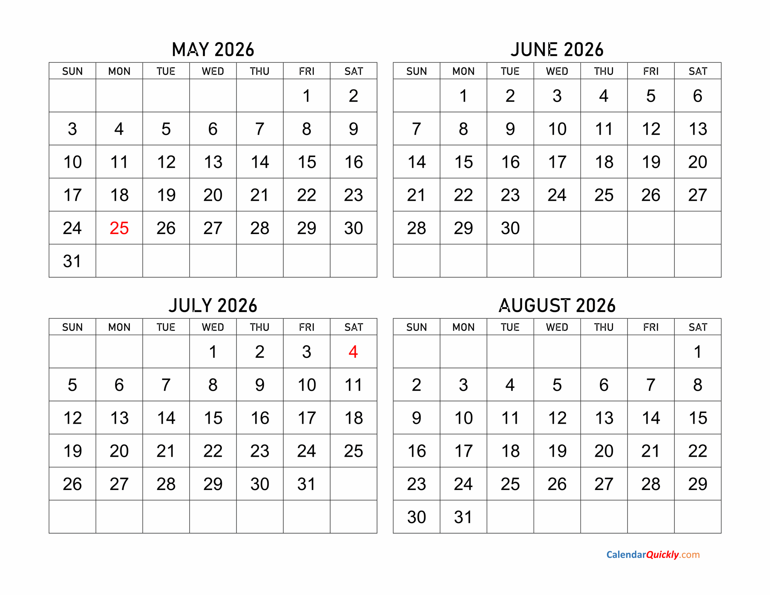 May 18 Calendar 2026