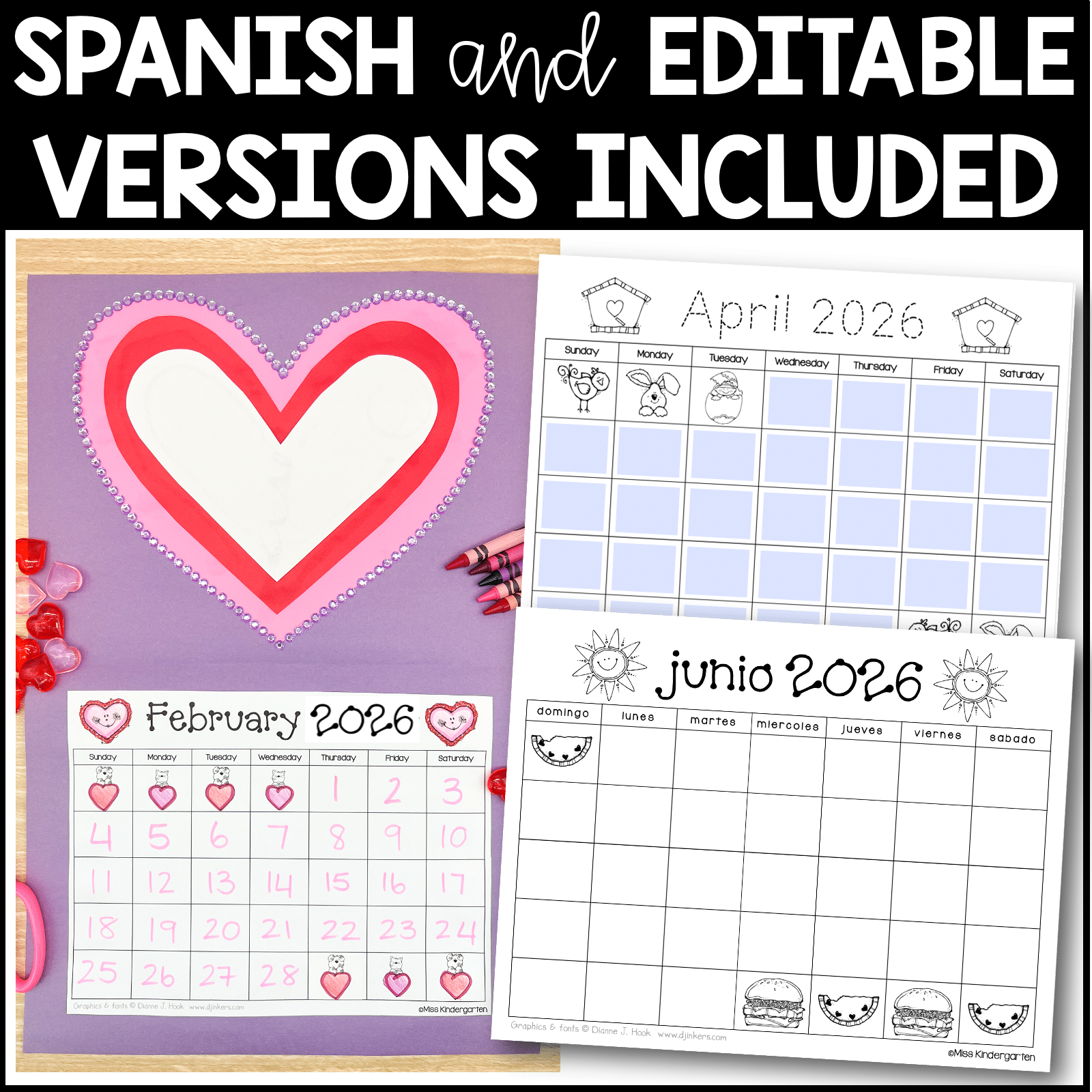 Editable Calendar 2026 April