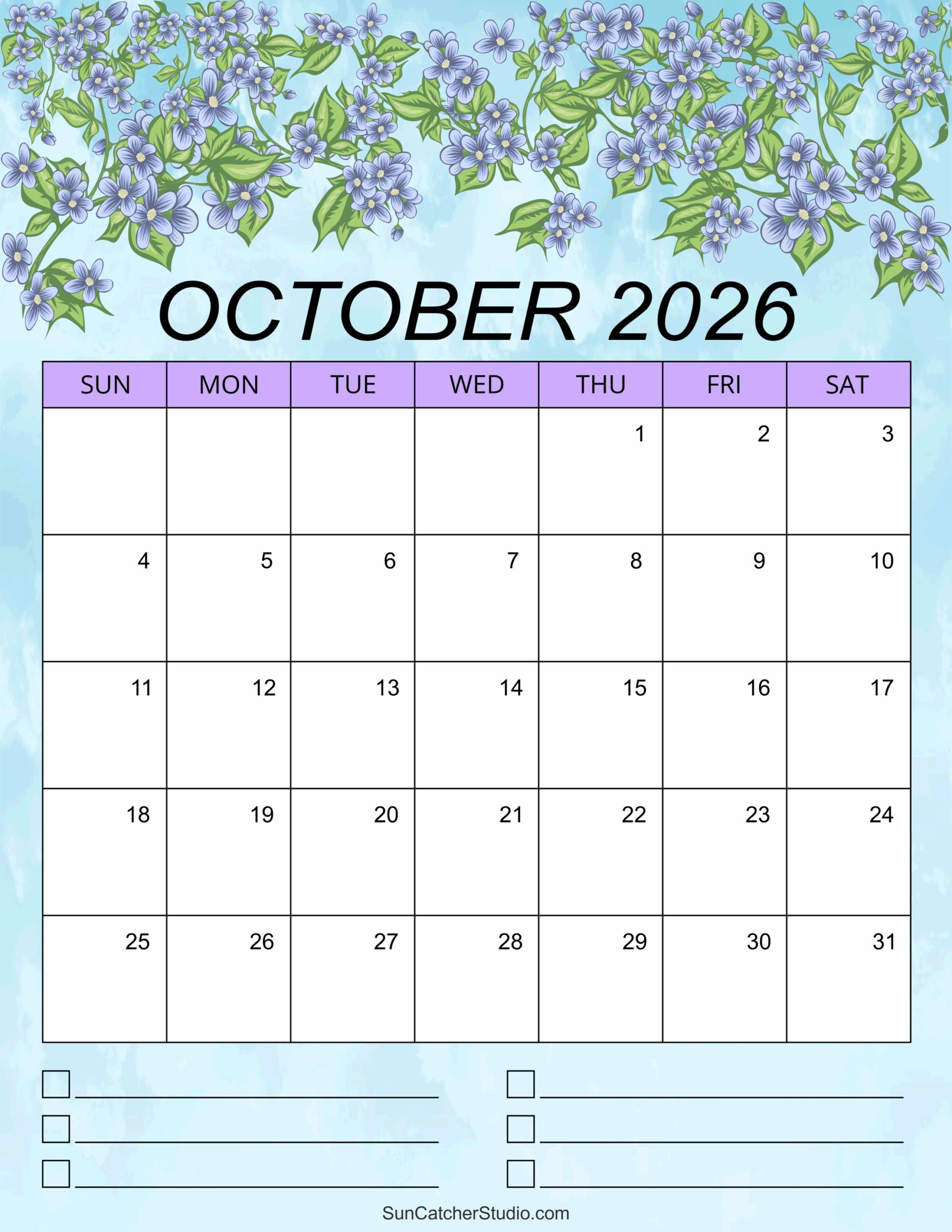 Calendar October 2023 To January 2026