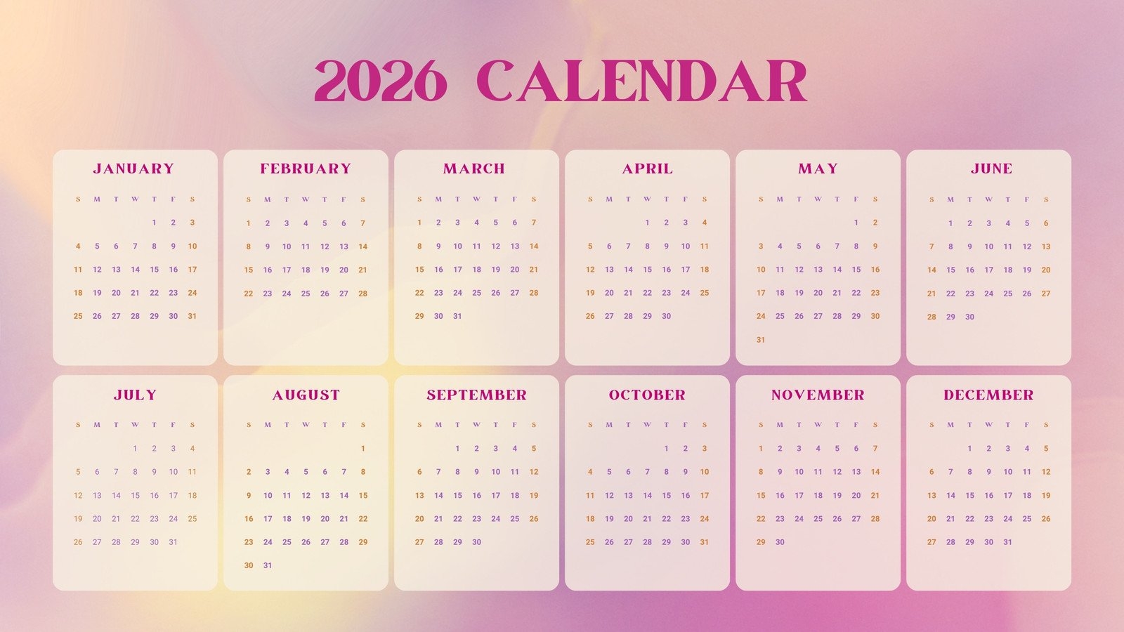 Page 16 Free And Customizable Calendar Templates Canva