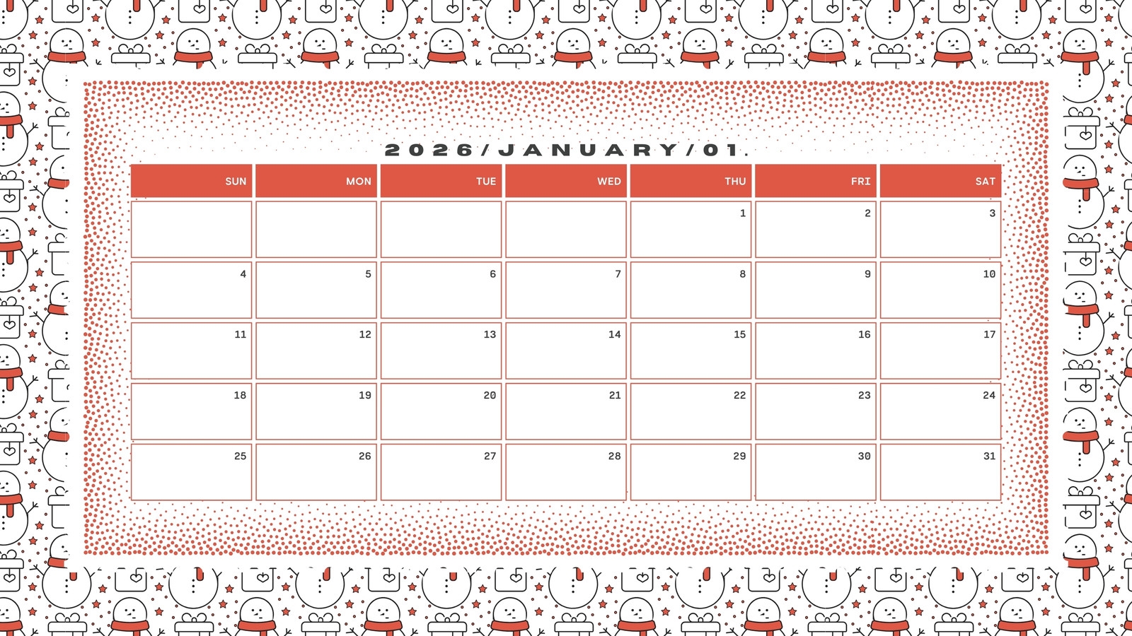 Page 3 Free Custom Printable Winter Calendar Templates Canva