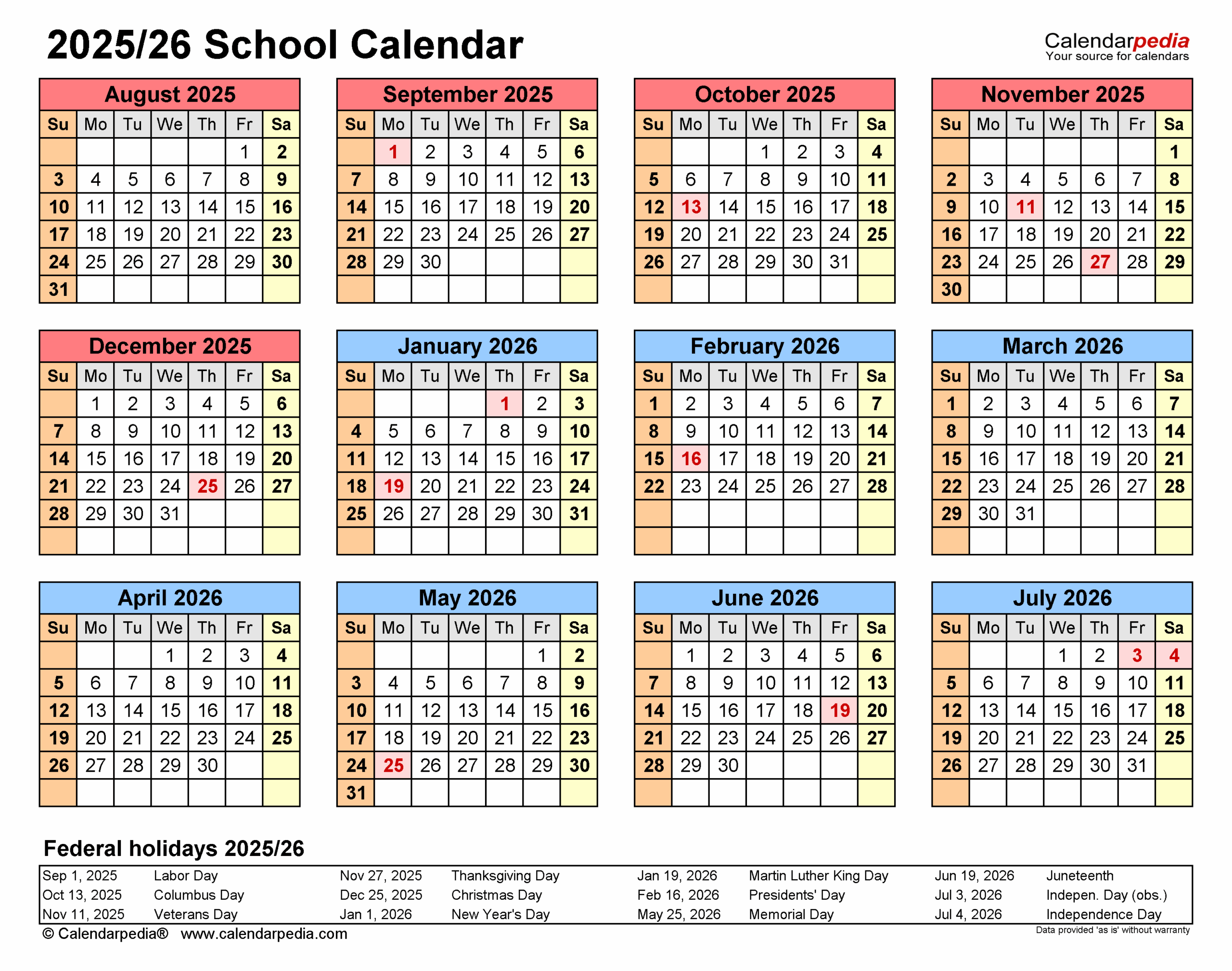 Maya Angelou Public Charter School Calendar 2026-2026