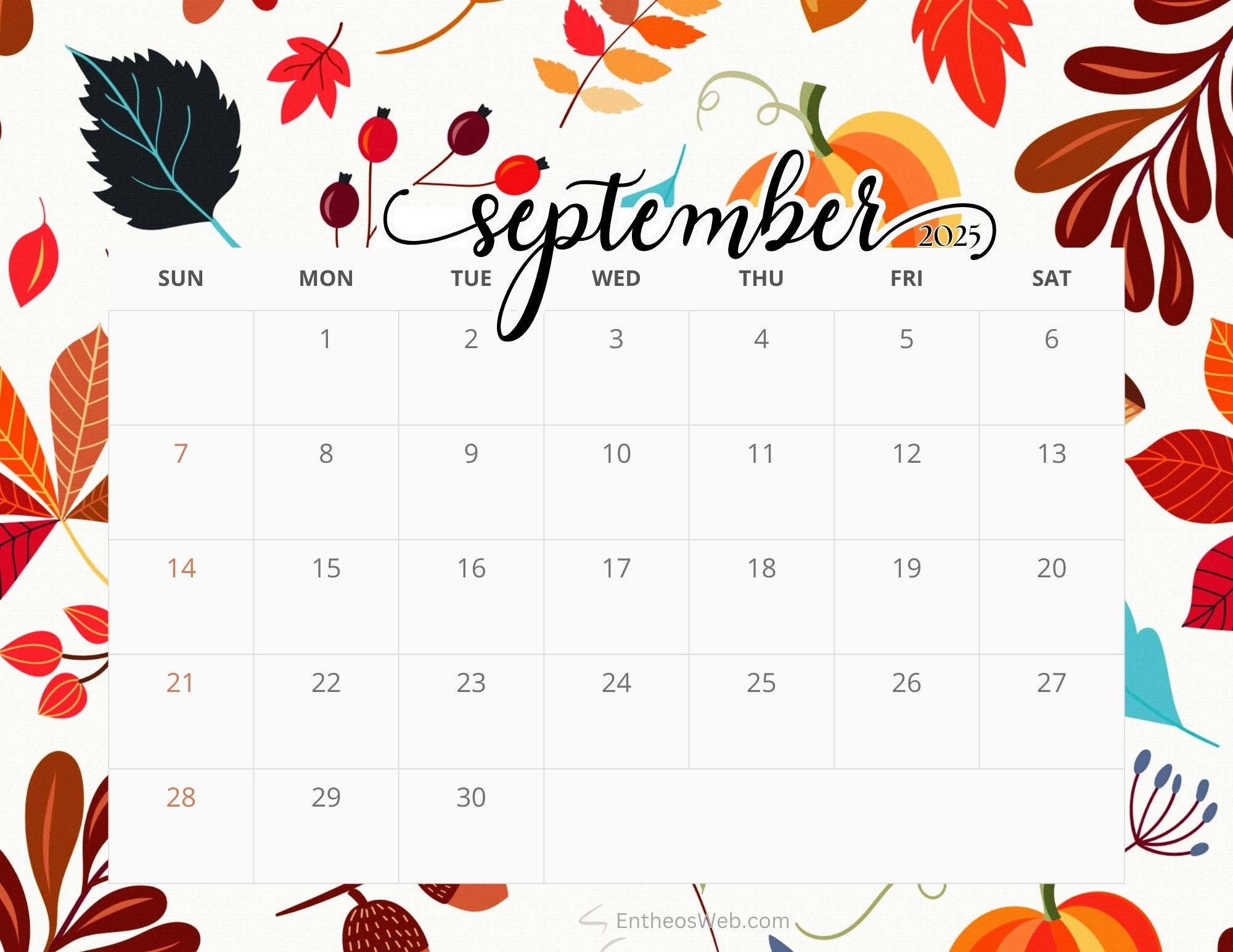 September 2025 Calendar Free