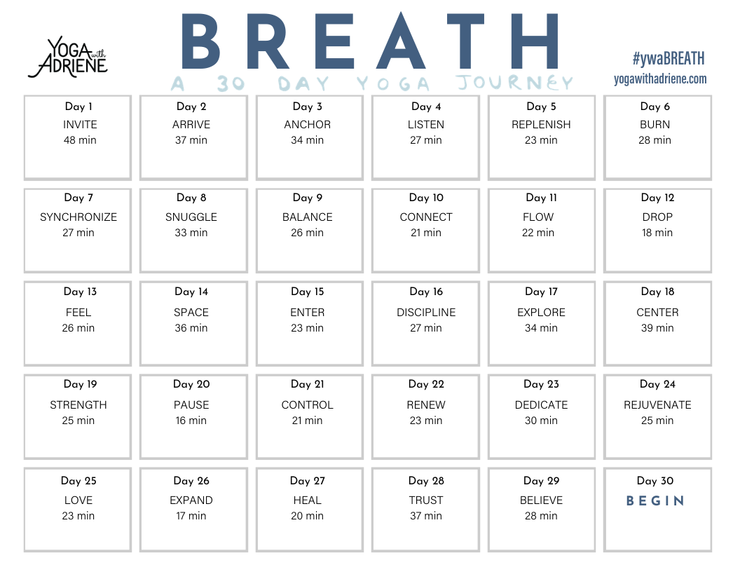 Yoga With Adriene March 2026 Calendar